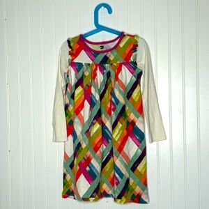 Tea Collection Plaid Multi Color Long Sleeve Mighty Mini-Dress Girls Size 8